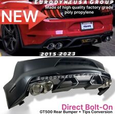 Fits All 15-23 Ford Mustang Gt500 Style Rear Bumper Exhaust Tips Diffuser