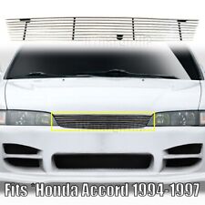 Front Billet Grille Fits 1994-1997 Honda Accord Chrome Main Upper Chrome Grill