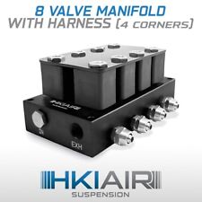 8 Valves Manifold For Air Ride Suspension With Gauge And Bag Ports - 14 Npt