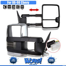 For 88-98 Chevygmc Ck Chrome Power Tow Mirrors Signal Lamp Smoke Clearance
