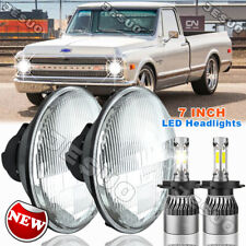 Pair 7 Inch Round Led Headlights Hilow Beam Sealed For Chevy Truck Camaro C10