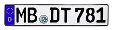 New European German License Plate Mb Dt 781 For Bmw Vw Mercedes Porsche Audi