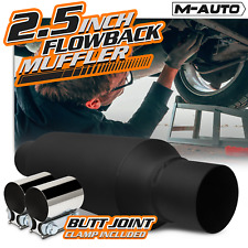 Black 16 Straight-through Exhaust Muffler 2.5 Inletoutlet Tip W2 Joint Clamp