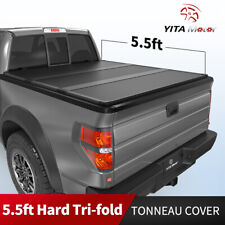 5.5ft Hard Tonneau Cover 3-fold For 2015-2024 Ford F150 F-150 Truck Bed W Lamp