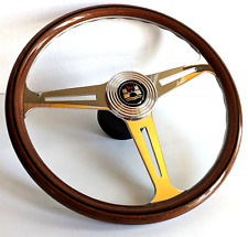 Steering Wheel Wood Chrome Fits For Vw Wolfsburg Luisi T2 Bus Transporter 68-72