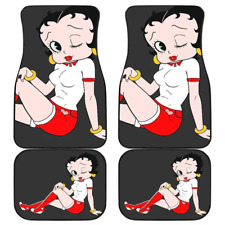 Betty Boop Sexy Black Theme Car Floor Mats. Cartoon Gift Idea.