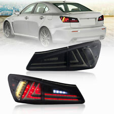 Vland Pair Smoked Led Tail Lights For 2006-2012 Lexus Is350 Is250 Rear Lamps