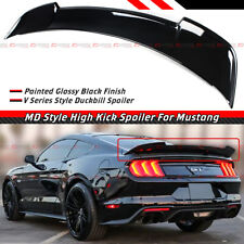For 2015-2023 Ford Mustang Gt Gloss Black Md Style Highkick Trunk Spoiler Wing