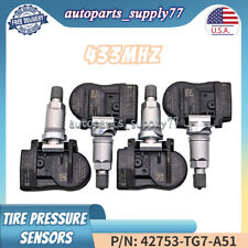 Set4 For Honda Tpms Tire Pressure Monitoring Sensors Kit 42753-tg7-a51 433mhz