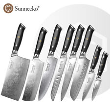 Sunnecko Chef Knife Set Vg10 Damascus Japanese Kitchen Cutlery Meat Slicing
