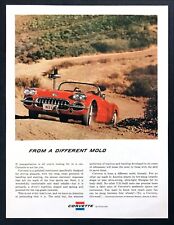 1959 Chevrolet Corvette Convertible Photo From A Different Mold Vintage Print Ad