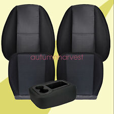 For 07-14 Chevy Silverado Gmc Sierra Front Bottom Top Cloth Seat Cover Black
