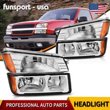 Headlights Bumper Lights Set For 2002-2006 Chevy Avalanche Body Cladding Model