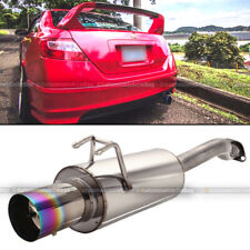 Fit 06-10 Civic 24 Dr Stainless Steel Axle Back Exhaust Muffler 4 Green Tip