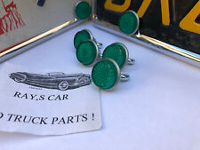Vintage Style Green Reflector License Plate Fasteners .