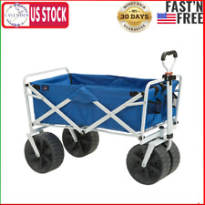 Mac Sports Collapsible Folding All Terrain Outdoor Utility Wagon Cart Blue