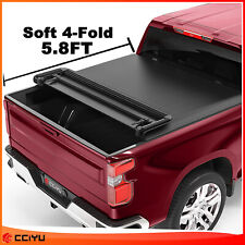 Tonneau Cover 5.8ft Short Truck Bed For 2004 - 2021 Silveradosierra Soft 4-fold