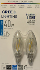 2 Cree 40-watt B11 Clear Blunt Tip Daylight Led Light Bulbs Wcandelabra Base