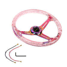 Momo 6-holes 350mm Deep Dish Vip Pink Crystal Bubble Neo Spoke Steering Wheel