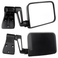 Pair Black Manual Right Left Side View Door Mirrors For 97-02 Jeep Wrangler Tj