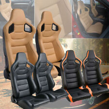 Pair Of Adjustable Universal Racing Seats Reclinable Bucket Seats With 2 Sliders