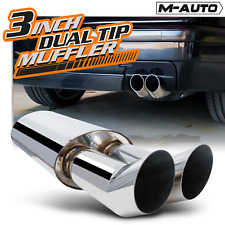 2.5inlet 3outlettilt Tipstainless Steel Chrome Polished Dual Exhaust Muffler