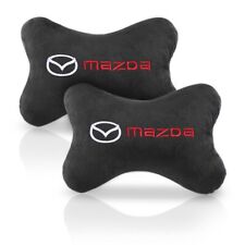 2pcs Car Seat Headrest Neck Pillows Cushion Pad For Mazda Black Full Cotton