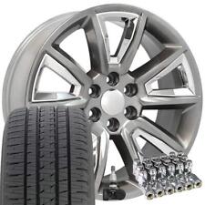 20 Rims Fit Tahoe Yukon Cv73 Hyper Black Wchrome Bda Tire Lug Tpms 5696
