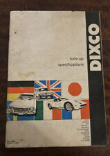 Dixco Tune-up Specifications Guide 15999d Toyota Mg Porsche Vw Jaguar 1960s-70s