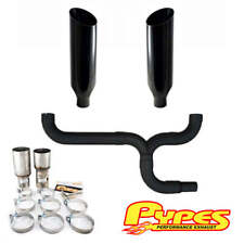 10 Miter Cut Black Double Stack Stainless Pypes Exhaust Chevy 2500 3500 Diesel