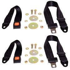 Crown Rear Black Seat Belts For 76-95 Cj5 Cj7 Scrambler Wrangler Yj Belt1b-qty2