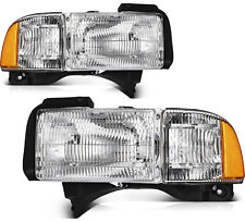 Headlights Assembly Leftright For 94-02 Dodge Ram 1500 2500 3500 Chrome Housing