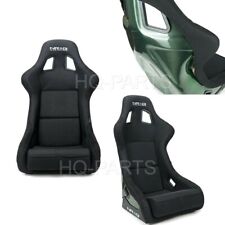 Nrg Green Carbon Fiber Fixed Back Bucket Racing Seat Large Black Fabric Suede