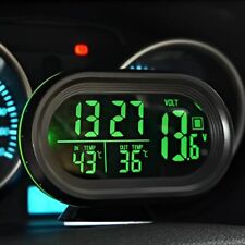 Digital Led Electronic 3 In 1 Time Clock Thermometer Voltmeter For 12v Car Auto