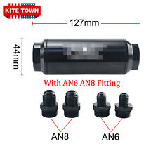 Aluminum Inline Oil Fuel Filter An6 An8 Fitting With 100 Micron Element
