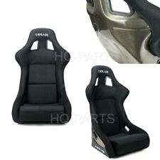 Nrg Gold Carbon Fiber Fixed Back Bucket Racing Seat Large Black Fabric Suede