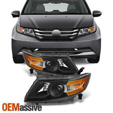 Fit 2011-2015 Honda Odyssey Black Headlights Lamps Replacement 11 12 13 14 15