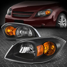 For 05-10 Chevy Cobalt Pontiac G5 Black Housing Amber Corner Headlight Headlamp