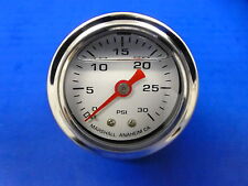 Marshall Gauge 0-30 Psi Fuel Pressure Oil Pressure White 1.5 Diameter Liquid