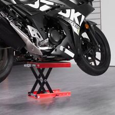 Motorcycle Scissor Jack Lift 1100 Lbs Wide Deck Hoist Stand For Atvs Bike Red