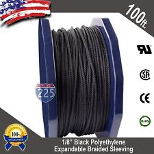 100 Ft 18 Black Expandable Wire Cable Sleeving Sheathing Braided Loom Tubing