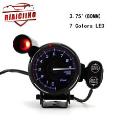3.75 Tachometer Gauge Tacho Meter 7 Color Led Shift Light With 0-9000 Rpm 12v