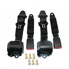 2pack Universal Lap Seat Belt 3 Point Adjustable Retractable Car Safety Belts