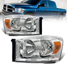 Chrome Headlights For 2006 2007 2008 Dodge Ram 1500 2500 3500 Amber Reflector