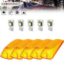 5x Cab Marker Roof Lights Amber For Gmc Chevy C1500 3500 5x 5050 White Led