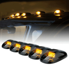 Hot 5 Cab Marker Roof Light Smoke W5050 Amber Ledbase For Gmcchevy C1500-3500