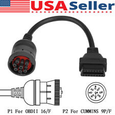 J1939 9pin To Obd2 16pin Adapter Fits Heavy Duty Truck Diagnostic Scanner Cable
