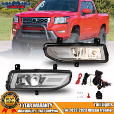 Pair Fog Lights For 22-23 Nissan Frontier Front Bumper Lamps Clear Glassy Lens