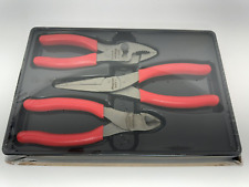 Snap On 3-piece Pliers Set Red Pl306acf Factory Sealed