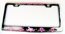 Pink Hibiscus Flower Metal License Plate Frame
